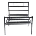 Durable Silver Metal Platform Bed , Heavy Duty Bed Frame Rust Proof