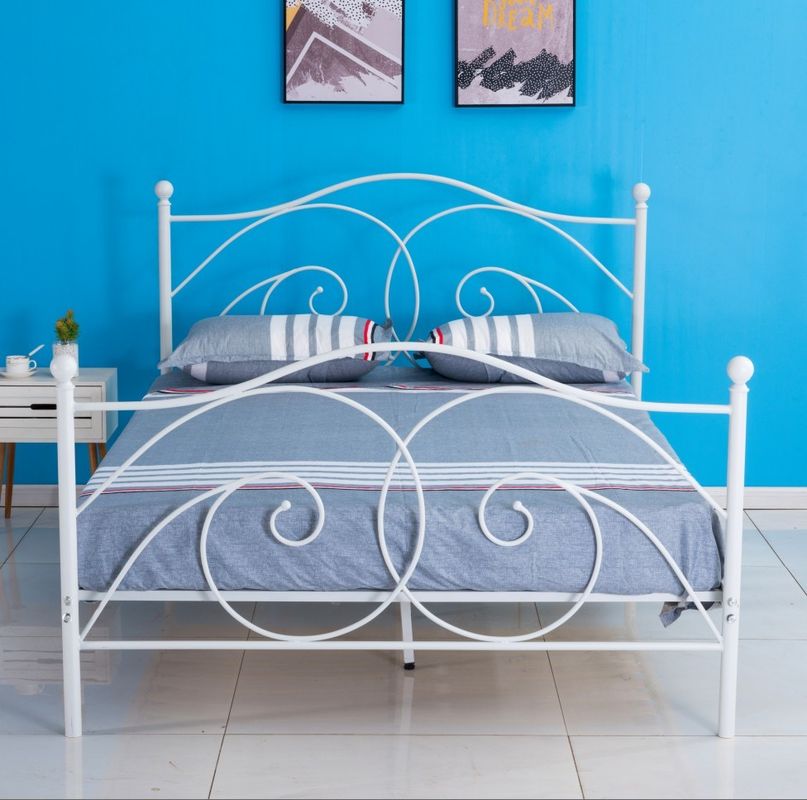 Optional Colour Sturdy Slat Metal Bed Frame , Queen Size Slatted Bed