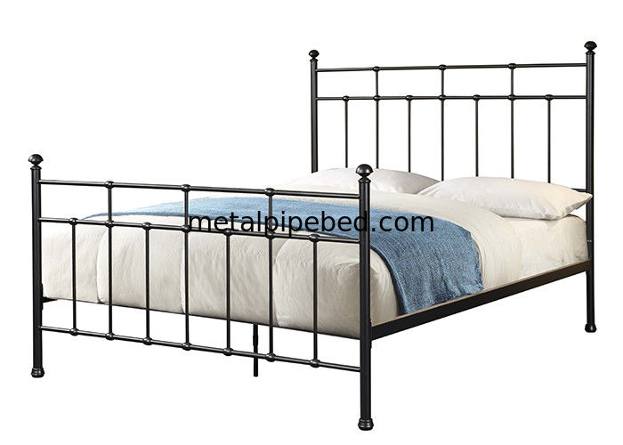 Stylish OEM Industrial Double Bed With Sturdy Headboard Footrest