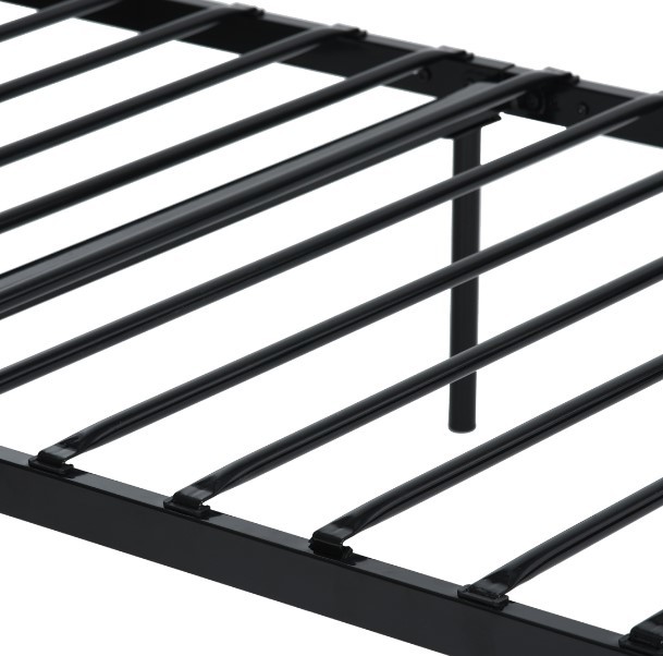 OEM Metal Frame Twin Bunk Beds , Metal Double Decker Bed With Ladder Black