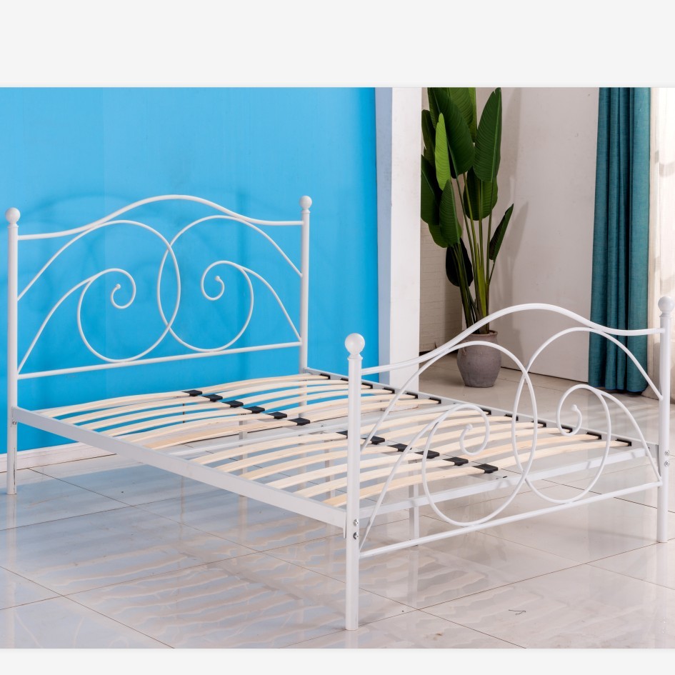 Optional Colour Sturdy Slat Metal Bed Frame , Queen Size Slatted Bed