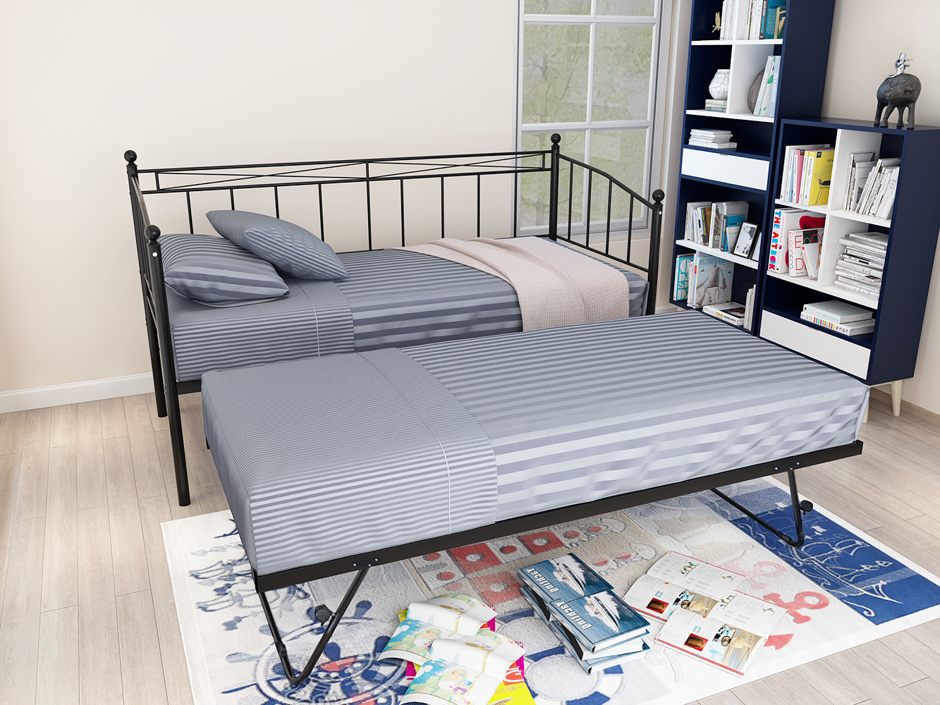 OEM Elegant Metal Daybed Frame High Load Carrying Strength For Daybed